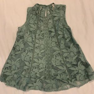 Xhilaration Lacey Teal Sleeveless Top. Size M.